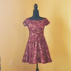 B. Darlin Lace formal dress size 7/8 maroon
